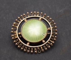 David Andersen, Oslo, Norway, a light green enamel brooch, stamped '925',