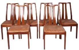 A teak extending dining table and six chairs, by Nathan Furniture, in 1970s style,