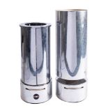 Two chromium plated metal table lamps, for RoR Ltd.
