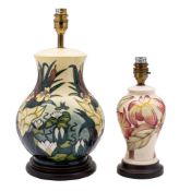 Two Moorcroft pottery table lamps,