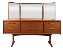 A teak dressing table with mirrors, G Plan Fresco range,