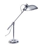A chromium plated angle poise table or desk lamp,
