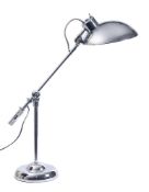 A chromium plated angle poise table or desk lamp,