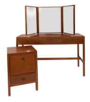 A teak dressing table with mirror, by Heal's,