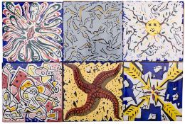 *Salvador Dali [1904 - 1989] Suite Catalana, a set of six limited edition tiles, El beso fuego’,