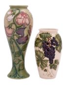 Two Moorcroft Collectors Club pottery vases, both designed by Sally Tuffin,
