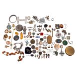 A collection of miscellaneous costume jewellery and related items.