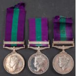 Three George VI General Service Medals.