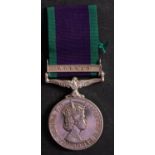 An Elizabeth II General Service Medal with Borneo clasp to '23874220 Dvr W D Lewis RASC'
