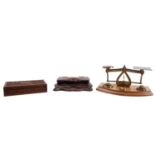 An early 20th century treen stamp box,
