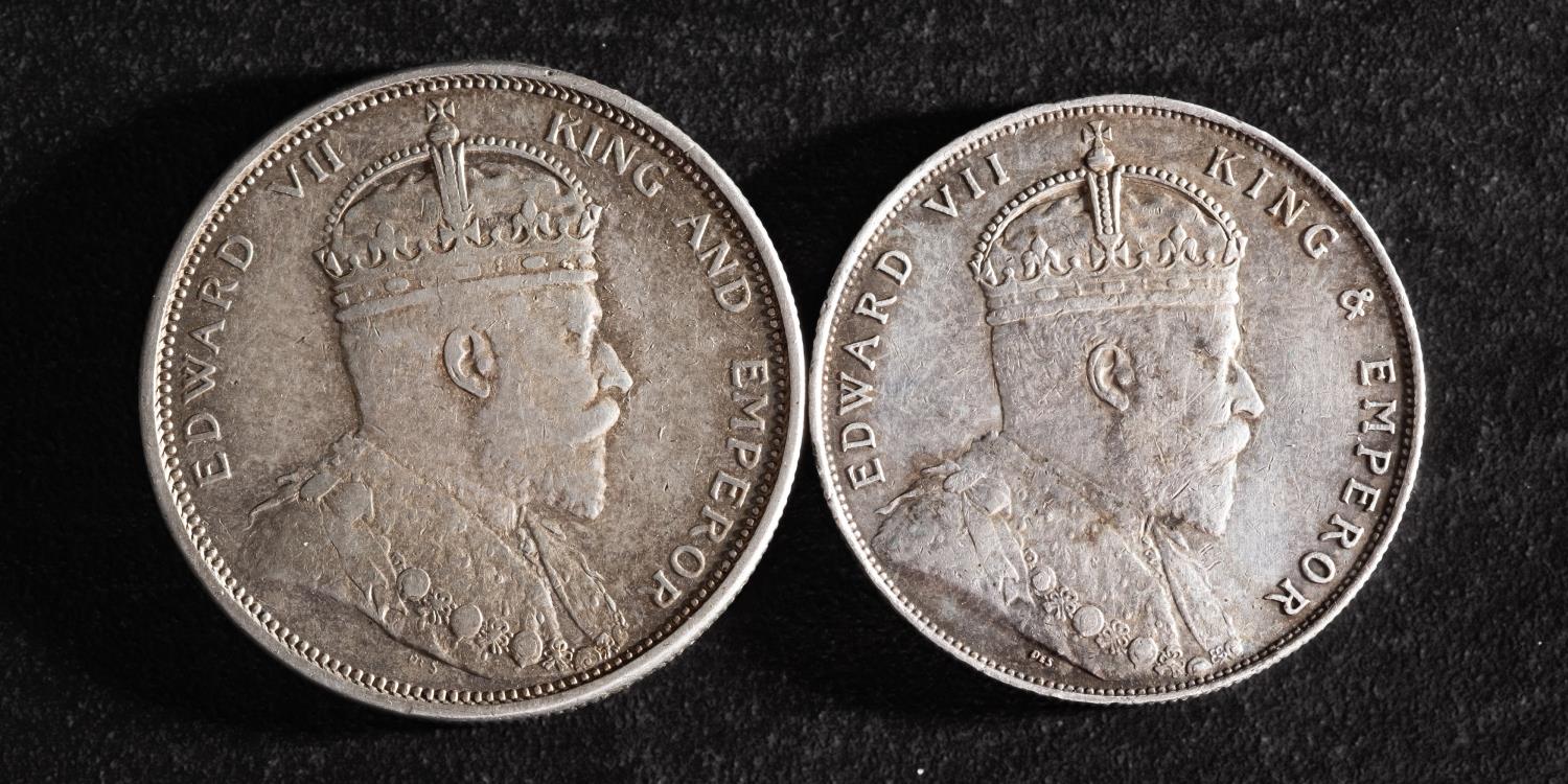 Straits Settlements Dollars, 1903 and 1908. - Image 3 of 3