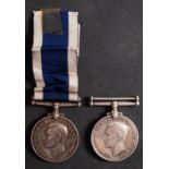 Two George VI Royal Naval Long Service and Good Conduct Medals. 'J.