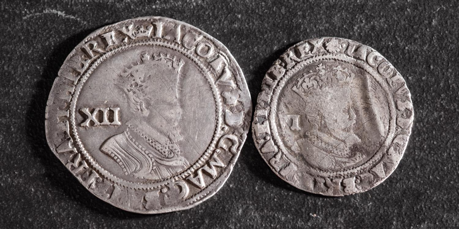 A James I Shilling and sixpence (2). - Image 2 of 3