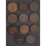 Four Wellington half pennies, 1795, 'Long Live The King halfpenny,