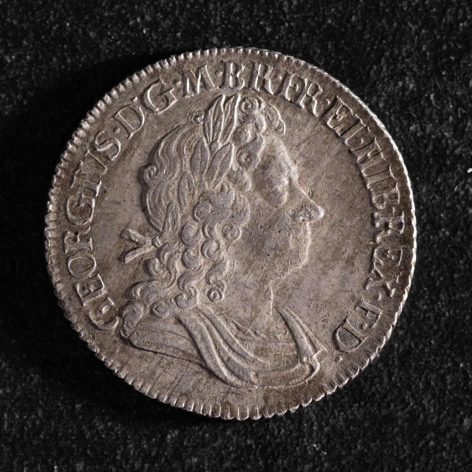 A Roses and Plumes high grade shilling, 1718. - Image 3 of 3