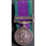 An Elizabeth II General Service Medal with Northern Ireland clasp to '24548694 GDSM S R Harper