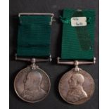 Two Edwardian Volunteer Long Service Medals.