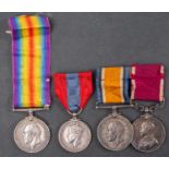 Two WWI pairs 'J68836 C A Awbery Ord RN' war Medal and George VI Imperial Service Medal 'ARQM G E