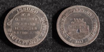 A Launceston silver shilling token, 1811.