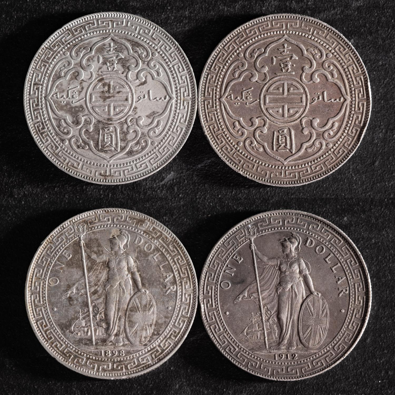 British Trade Dollars, 1898 and 1912.