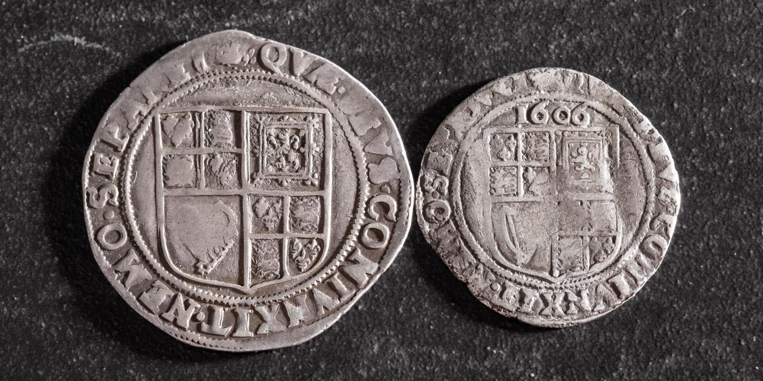 A James I Shilling and sixpence (2). - Image 3 of 3