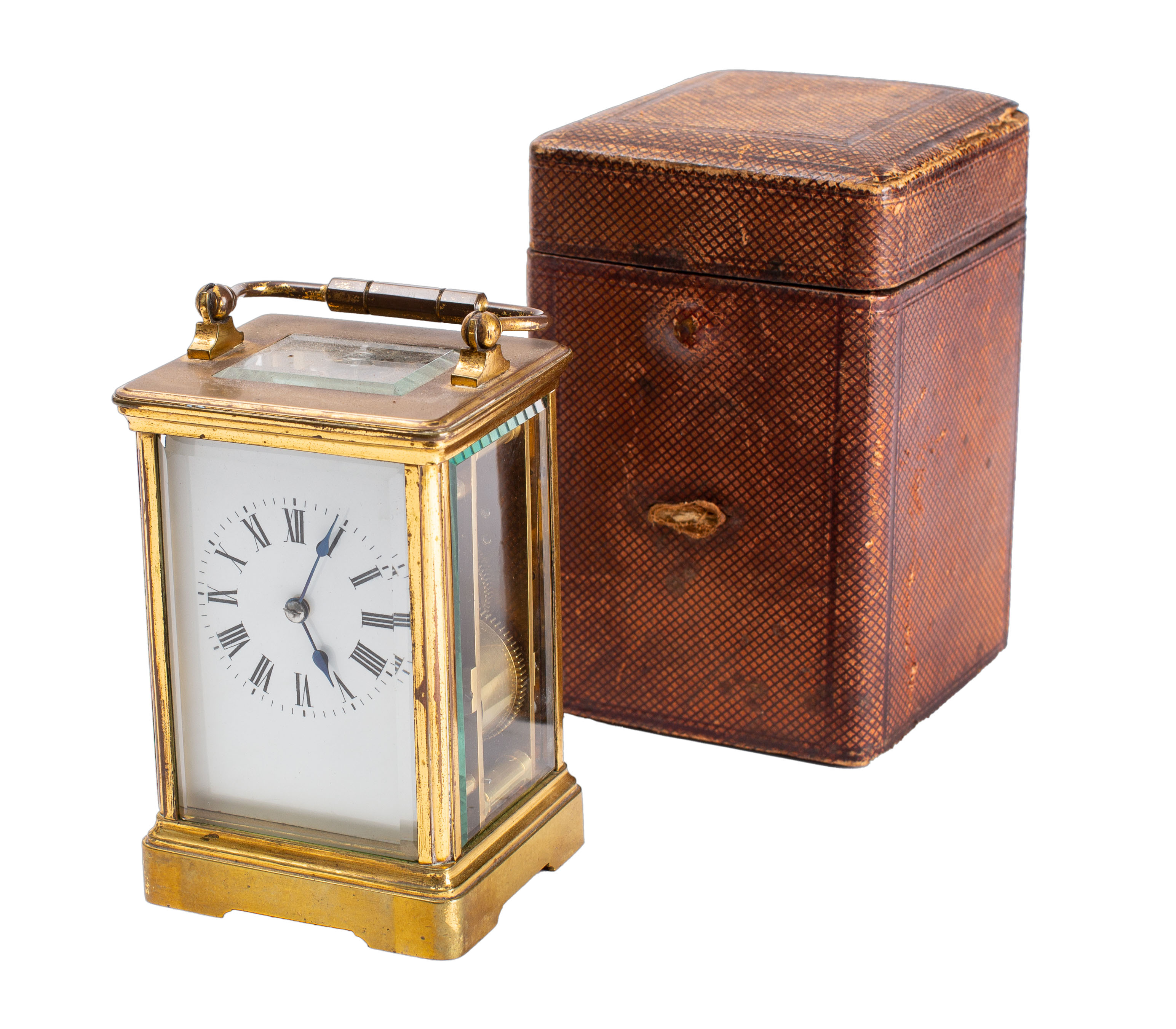 A French Victorian Corniche carriage clock the eight-day duration timepiece movement having a - Image 2 of 2