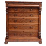 A Victorian Scottish mahogany chest of drawers,