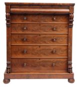 A Victorian Scottish mahogany chest of drawers,