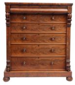 A Victorian Scottish mahogany chest of drawers,