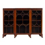 An Edwardian mahogany breakfront display cabinet or bookcase,