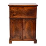 A George IV flame mahogany secretaire chest,