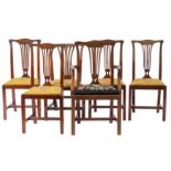 A group of six mahogany dining chairs in George III style,