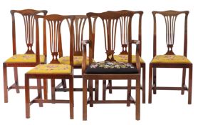 A group of six mahogany dining chairs in George III style,