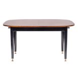 A stained hardwood and ebonised extending dining table by G-Plan, circa 1960s,