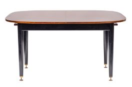 A stained hardwood and ebonised extending dining table by G-Plan, circa 1960s,
