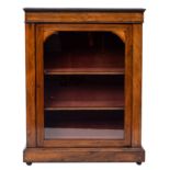 A Victorian walnut, marquetry and glazed pier cabinet,