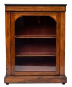 A Victorian walnut, marquetry and glazed pier cabinet,
