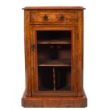 A Victorian walnut and marquetry pier cabinet,