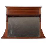 An Edwardian mahogany mantel mirror,