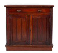 An Edwardian mahogany side cabinet,