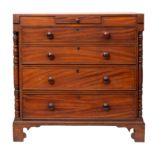 A Victorian painted pine faux mahogany chest of drawers, probably Welsh,