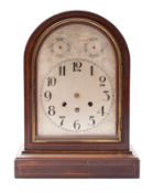 An Edwardian German mantel clock with movement and associated parts the eight-day duration movement