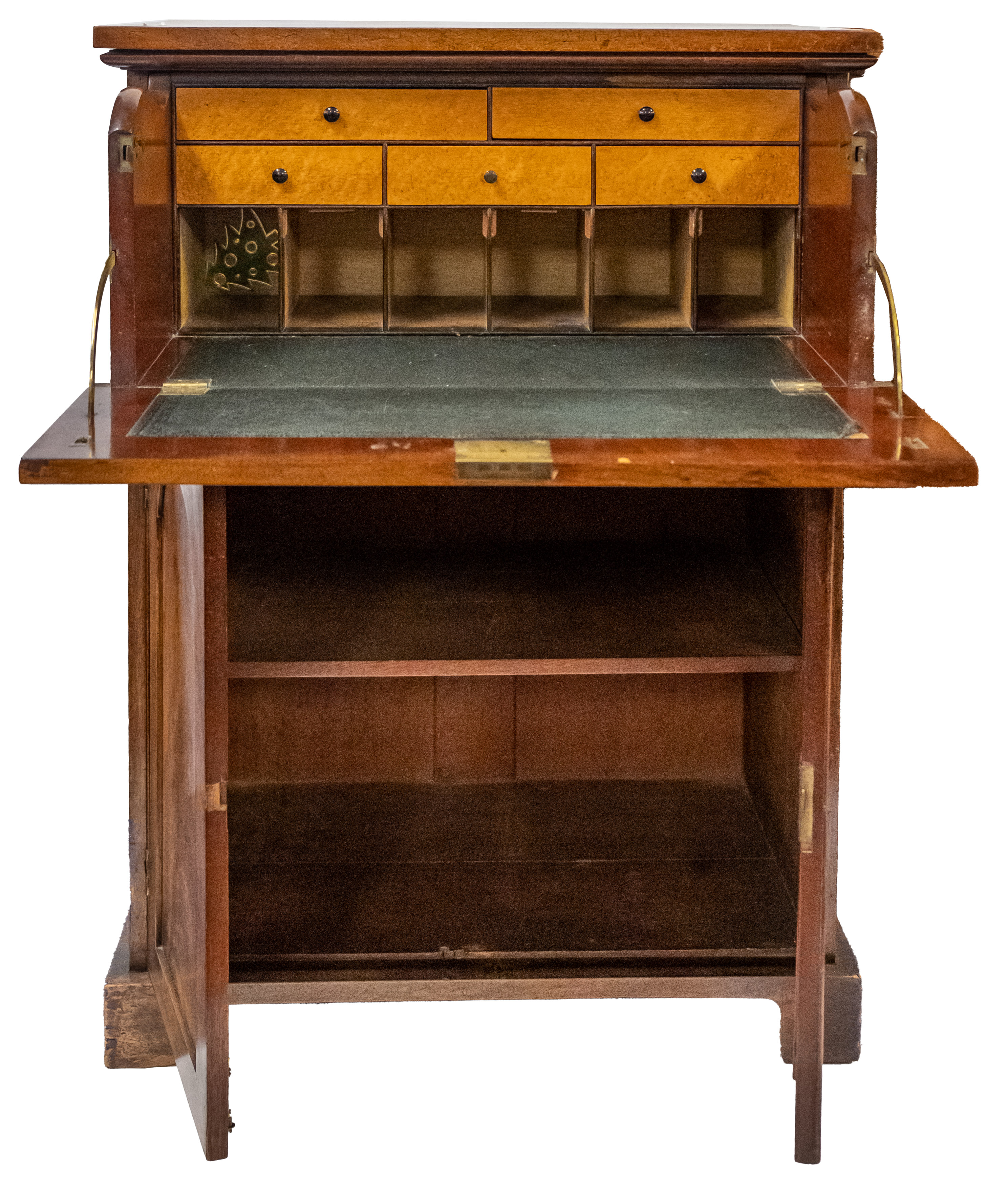 A George IV flame mahogany secretaire chest, - Image 2 of 2