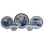 A small group of Chinese and other blue & white porcelain comprising a large saucer;