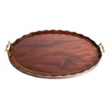 A George III mahogany oval tray,