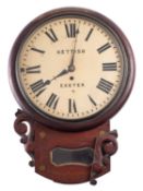 Hettish, Exeter a mahogany drop dial wall clock having an eight-day duration,