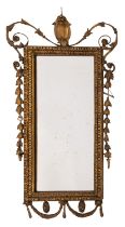A giltwood and gesso rectangular wall mirror,