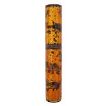A late 18th/early19th century tortoiseshell mounted bodkin case incised and decorated with birds