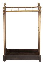 A late Victorian brass five-division stick and umbrella stand,