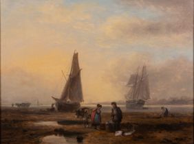 Thomas Luny (British, 1759-1837) The river estuary Oil on canvas 37.